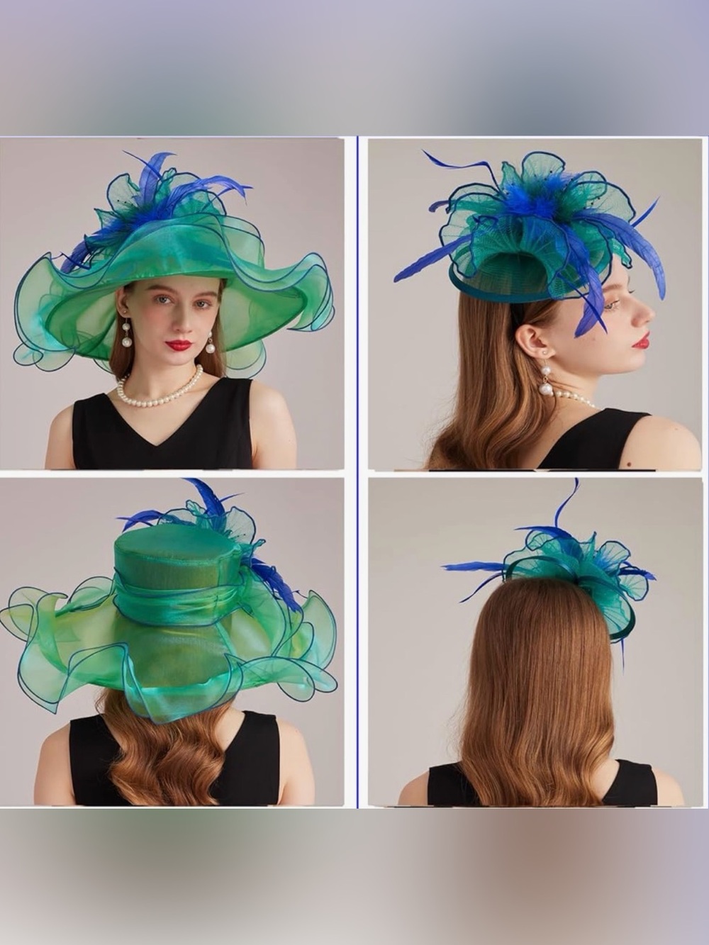 Blue & Teal Feather Detail Fascinator Headpiece